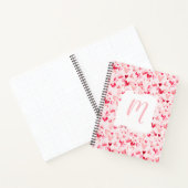バレンタインハートの遊び心ある水彩モノグラム ノートブック (内部)