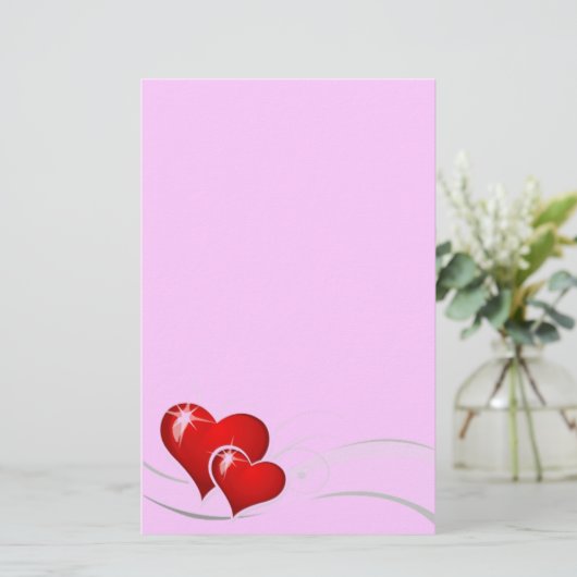 バレンタインハートひな形 便箋 (スタンド正面)