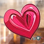 バレンタインハートアクセントウィンドウにしがみつく12x12 ウィンドウサイン (シート2)