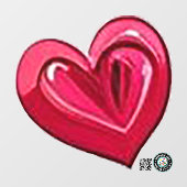 バレンタインハートアクセントウィンドウにしがみつく12x12 ウィンドウサイン (シート)