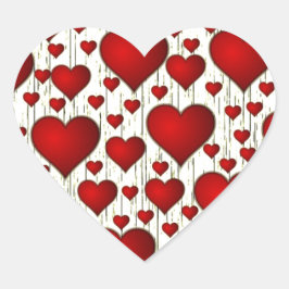 バレンタインハートアタックレトロレッドファブカラー ハートシール