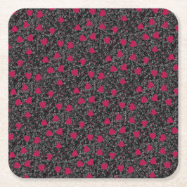 バレンタインハートアート スクエアペーパーコースター