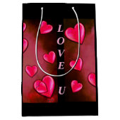 バレンタインハートアート ミディアムペーパーバッグ (正面)