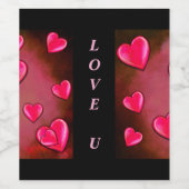 バレンタインハートアート ワインラベル (シングルラベル)