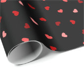 バレンタインハートオンブラック ラッピングペーパー (ロールコーナー)