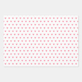 バレンタインハートオン赤とオン白と白 ラッピングペーパーシート (正面2)