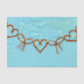 バレンタインハートカウトお洒落ティール(緑がかった色)デコパージ 薄葉紙 (正面)