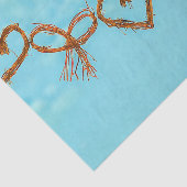 バレンタインハートカウトお洒落ティール（緑がかった色）デコパージ 薄葉紙 (詳細)