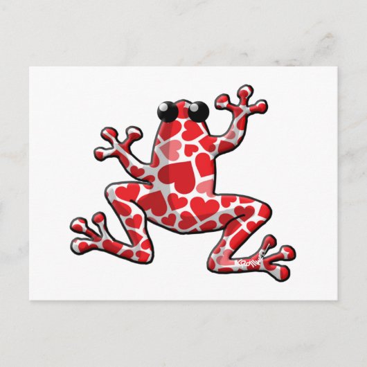 バレンタインハートカエル シーズンポストカード (正面)