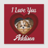 バレンタインハートカスタムの愛犬の写真名オン赤 (正面)