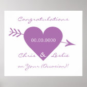 バレンタインハートカスタム結婚式/記念日ポスター ポスター (正面)