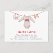 バレンタインハートガールベビーシャワーおむつラッフル エンクロージャーカード (正面)