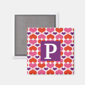 バレンタインハートキルトモノグラム マグネット (正面/裏面)