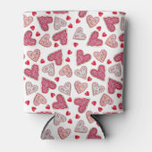 バレンタインハートクッキーパターン 缶クーラー (正面)