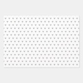 バレンタインハートグレーオンブラックグレーオンホワイト ラッピングペーパーシート (正面2)