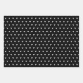 バレンタインハートグレーオンブラックグレーオンホワイト ラッピングペーパーシート (正面)