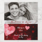 バレンタインハートシルバーリボン ワインラベル (シングルラベル)