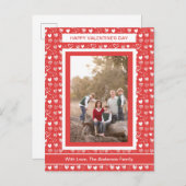バレンタインハートスケッチ家族の写真 ポストカード (正面/裏面)
