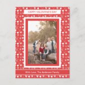 バレンタインハートスケッチ家族の写真 ポストカード (正面)