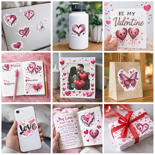 バレンタインハートセット シール