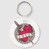 バレンタインハートタトデザイン キーホルダー (裏面)