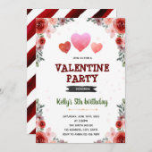 バレンタインハートテーマ 招待状 (正面/裏面)