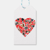 バレンタインハートドッグフォトコラージギフトラベル ギフトタグ (正面)