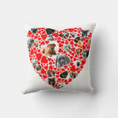 バレンタインハートドッグフォトコラージュ枕 クッション (裏面)