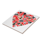 バレンタインハートドッグフォトコラージュ タイル (側面)