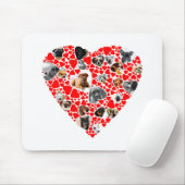 バレンタインハートドッグフォトコラージュ マウスパッド (マウス)