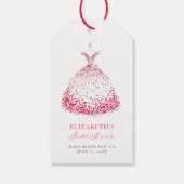 バレンタインハートドレスボウエレガントブライダルシャワー ギフトタグ (裏面)