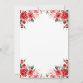 バレンタインハートドレスレッドローズブライダルシャワー 招待状 (裏面)