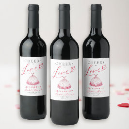 バレンタインハートドレス　ホワイトデーやそれ以降も愛を祝う華やかなブライダルシャワー ワインラベル