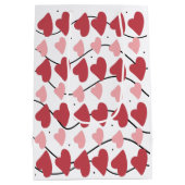 バレンタインハートドードルドットパターン ミディアムペーパーバッグ (裏面)