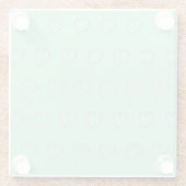 バレンタインハートドードルライトシーフオムグリーンピンク ガラスコースター (裏面)