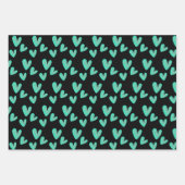 バレンタインハートハンドウ絵を描ォーターカラー ラッピングペーパーシート (正面3)