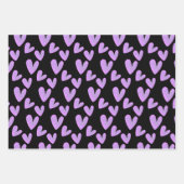 バレンタインハートハンドウ絵を描ォーターカラー ラッピングペーパーシート (正面)