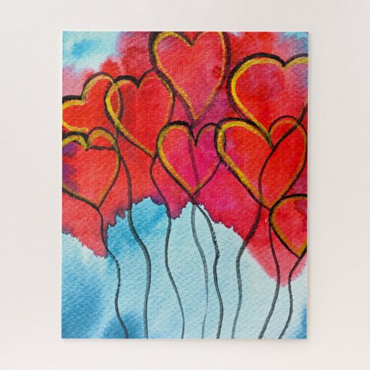 バレンタインハートバルーンのジグソーパズル ジグソーパズル (縦)