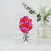 バレンタインハートバルーンイラストレーション シーズンポストカード (スタンド正面)