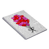 バレンタインハートバルーンイラストレーション ノートブック (右側)