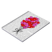 バレンタインハートバルーンイラストレーション ノートブック (左側)