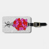 バレンタインハートバルーンイラストレーション ラゲッジタグ (正面横)