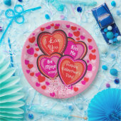 バレンタインハートバルーン丸紙パーティープレート ペーパープレート (パーティー)