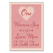 バレンタインハートバンコテーブルカード#1 テーブルナンバー (裏面)