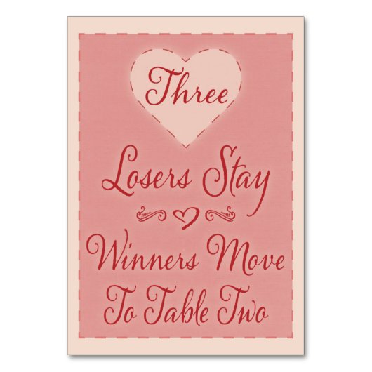 バレンタインハートバンコテーブルカード#3 テーブルナンバー (正面)