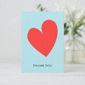 バレンタインハートパステルブルー サンキューカード (スタンド正面)