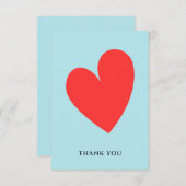 バレンタインハートパステルブルー サンキューカード (正面/裏面)