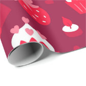 バレンタインハートパターンのラッピング紙 ラッピングペーパー (ロールコーナー)