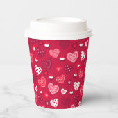 バレンタインハートパターン2紙カップ 紙コップ (正面)