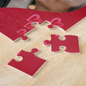 バレンタインハートフォトコラージュXO I Love You ジグソーパズル (側面)